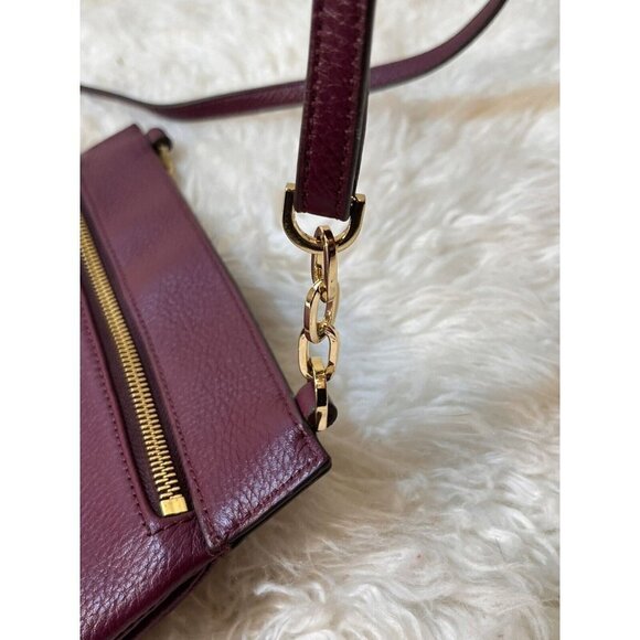 G.I.L.I. flat  Zip Crossbody  PLUM DARK PURPLE - Picture 12 of 12